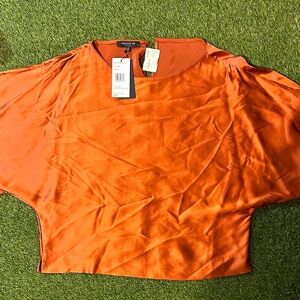 Lafayette 148 New York Chili Red Orange Blouse